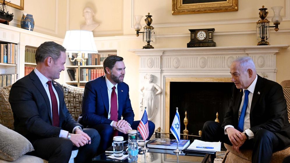 Netanyahu during a meeting with J.D. Vance and Michael Waltz