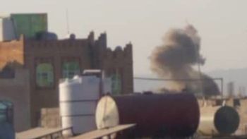 Smoke plume rise from a Houthi facility in Sana'a following IDF strikes