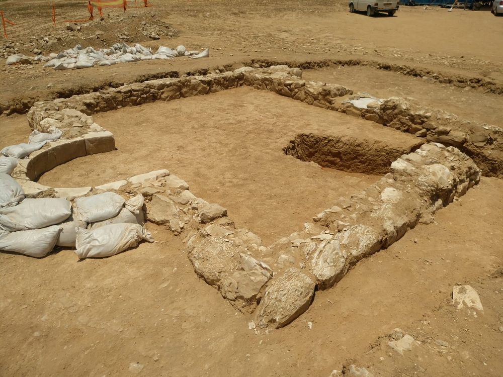 The remains of the ancient rural mosque near the Bedouin city of Rahat. The announcement of discovering a rare ancient 1,200 years-old rural mosque was made on July 18, 2019.