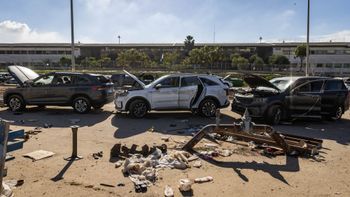 Vehicles destroyed during the attack on October 7, 2023, at the Erez crossing