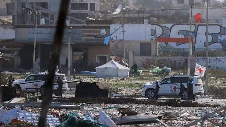 Red Cross vehicle in Gaza 