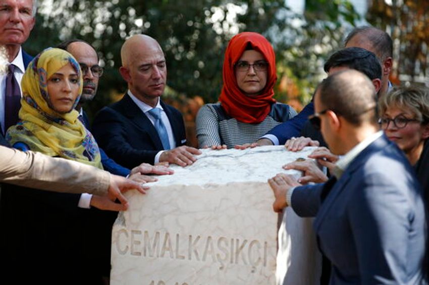 Jeff Bezos Attends The Vigil Of Jamal Khashoggi Outside ...