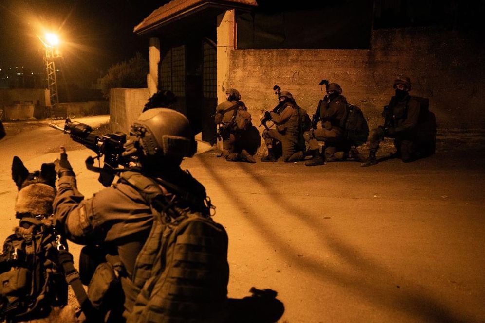 Israeli forces during overnight raid in the West Bank city of Jenin.