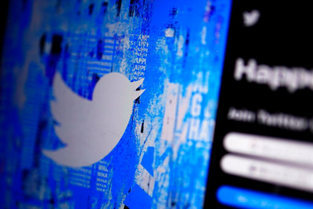 The Twitter splash page is seen on a digital device in California, the United States, on April 25, 2022.