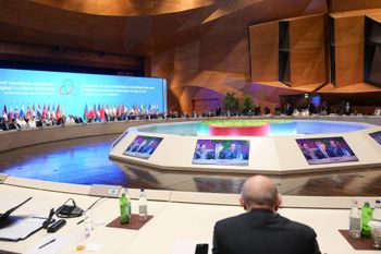 Maayan Toaf / GPO Herzog urges wider regional ties as delegations walk out of Baku summit speech