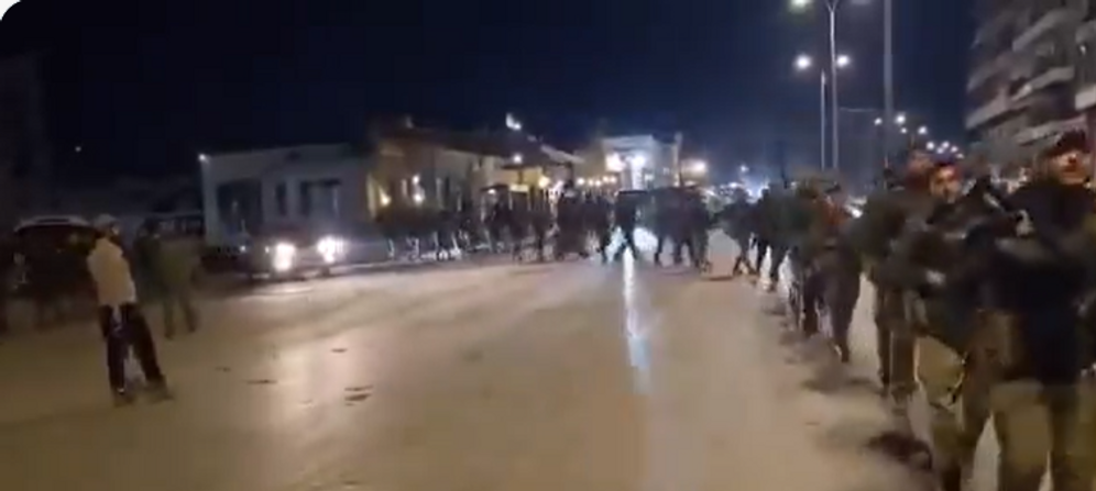 مسيرة عسكرية في حلب دعما لغزة