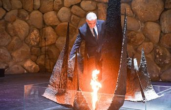 Israel's new Prime Minister Yair Lapid visits the Yad Vashem Holocaust memorial in Jerusalem, June 30, 2022.