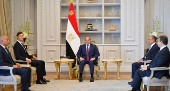 @EGPresidency_AR/X US envoy Jared Kushner meet with Egyptian President Abdel Fattah al-Sisi on August 16, 2026