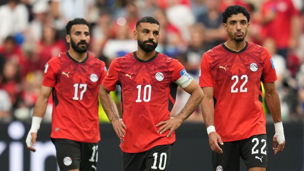 (AP Photo/Abbie Parr) Egypt's Mohamed Salah (10) reacts alongside teammates after New Zealand scored the opening goal during the World Cup Group G soccer match between New Zealand and Egypt in Vancouver, British Columbia, Sunday, June 21, 2026.