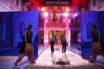 Israelis visit the annual Jerusalem Design Week, at the Hansen House in Jerusalem, on June 25, 2022.