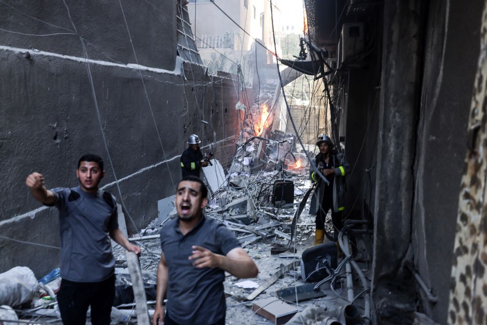Palestinians in the Gaza Strip in the aftermath of an IDF strike on a Islamic Jihad terrorist on August 5, 2022.