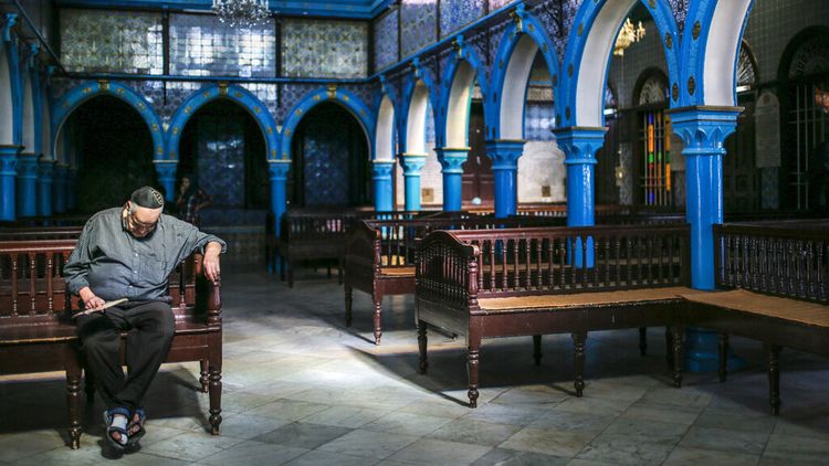 La synagogue de la Ghriba, sur l'île de Djerba, Tunisie