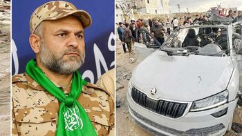 The vehicle of Hamas chief Ra'ad Sa'ad after the IAF strike