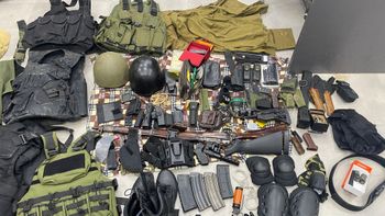 Weapons and military equipment confiscated during IDF arrest raids across the West Bank.