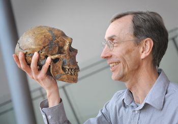 This undated handout picture released by Max-Planck-Institute for Evolutionary Anthropology shows Swedish paleogeneticist Svante Paabo posing in Leipzig, Germany.