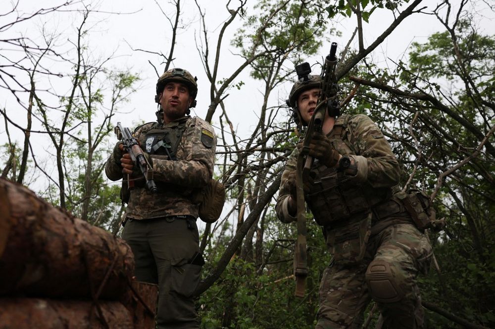 Ukrainian soldiers hold positions at the front line near the town of Bakhmut, Donetsk region, Ukraine