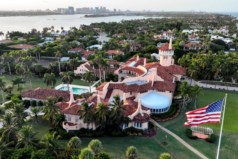 FILE - This is an aerial view of President Donald Trump's Mar-a-Lago estate, Aug. 10, 2022, in Palm Beach, Fla