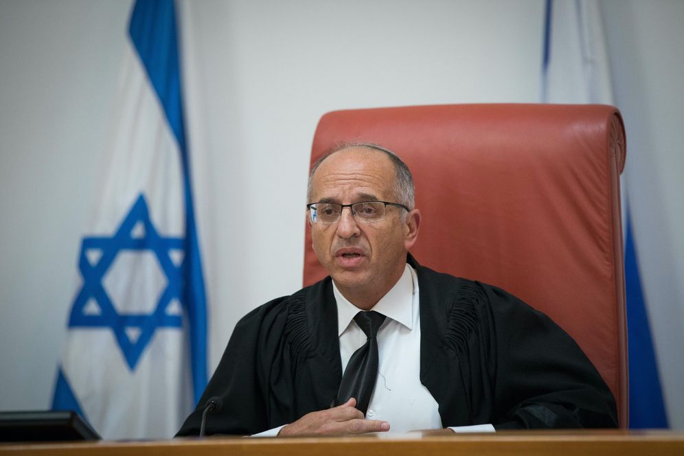 Yonatan Sindel/Flash90 Supreme Court Justice Noam Sohlberg at Jerusalem's Supreme Court, March 27, 2019.