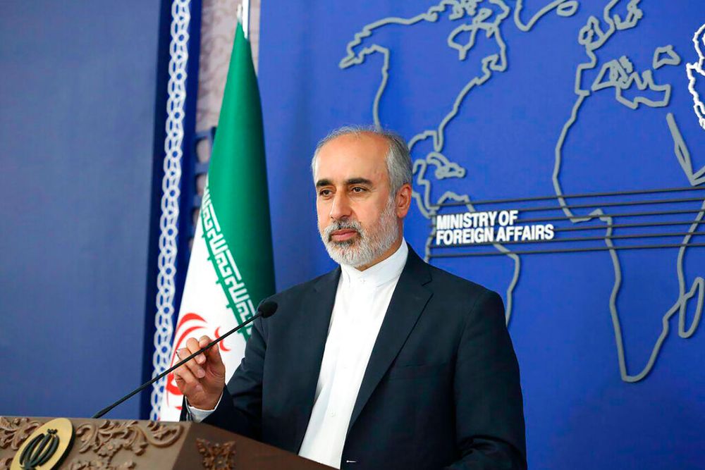 Iran's Foreign Ministry spokesman Nasser Kanani holds a press conference in Tehran.