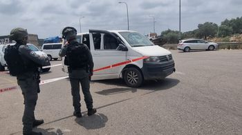Scene of the car ramming attack in the West Bank
