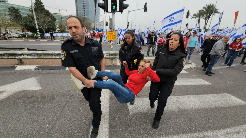 Protests in Tel Aviv, Israel.
