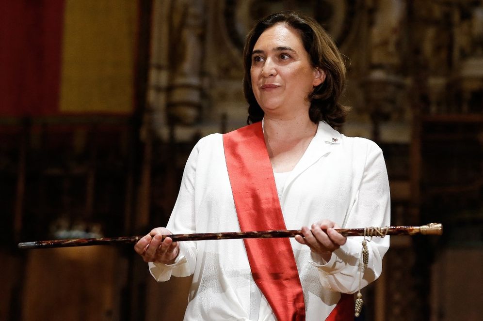 La maire de Barcelone Ada Colau à l'hôtel de ville, le 15 juin 2019