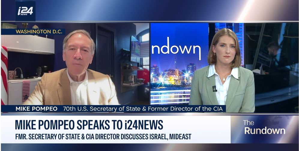 Mike Pompeo in an interview to i24NEWS' Nicole Zedeck