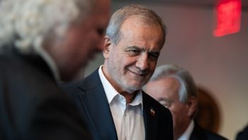 FILE - Masoud Pezeshkian, the President of Iran, attends the United Nations General Assembly at United Nations headquarters, on Sept. 25, 2025. 