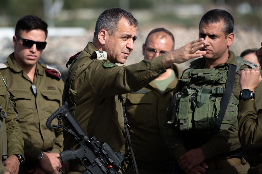 Le chef d'état-major, le général Aviv Kochavi au carrefour de Tapuah en Cisjordanie, le 3 mai 2021