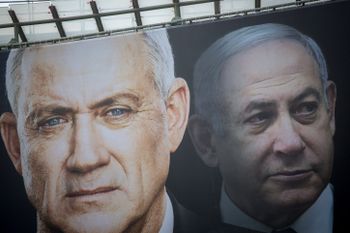 Illustration - Affiche électorale représentant Benny Gantz et Benjamin Netanyahou