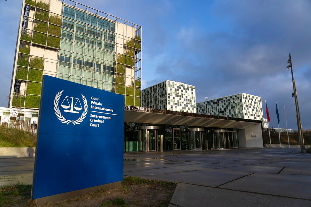 Exterior view of the International Criminal Court in The Hague, Netherlands.