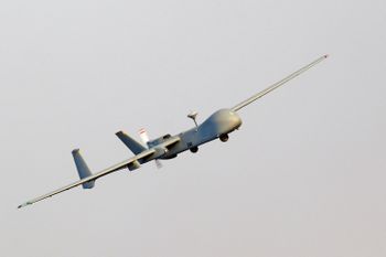Shoval UAV doing a flyover during an IAF graduation ceremony.