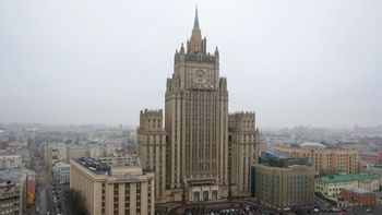 FILE - View of the Russian Foreign Ministry building in Moscow, Russia, Sunday, March 1, 2015.