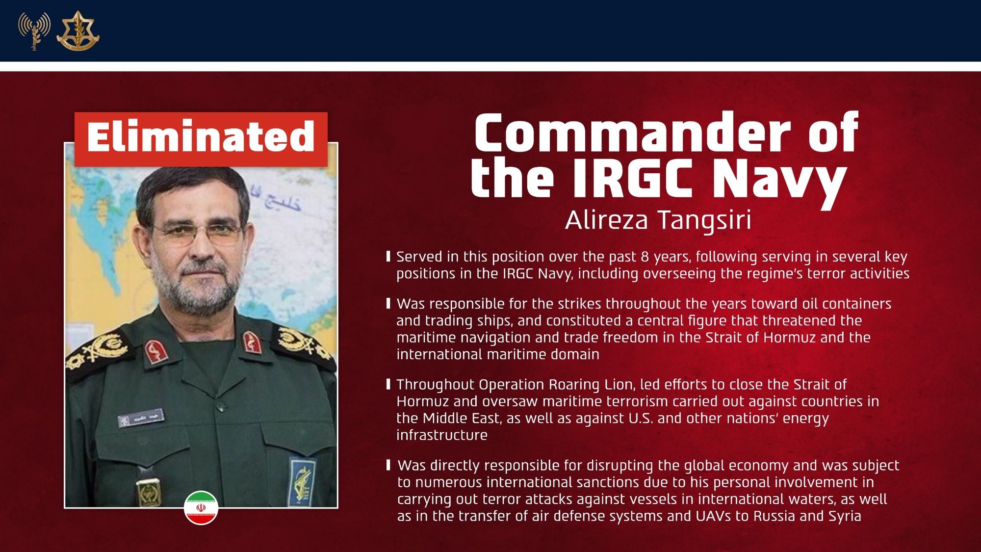 Éliminé dans sa cachette au 8e étage : nouveaux détails sur la liquidation du chef de la marine iranienne