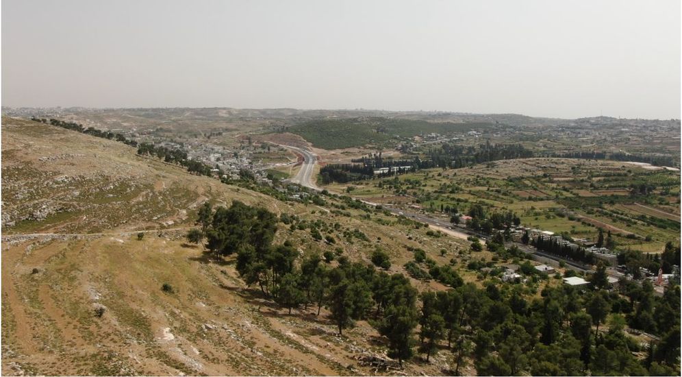 Daniel Bock / i24NEWS A drone image of highway 60, running north to south through Israel and the West Bank.