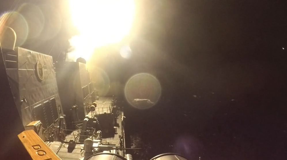 (U.S. Navy Video) USS Michael Murphy (DDG 112) launches Tomahawk cruise missiles in support of self-defense strikes against Iran, June 10, 2026.