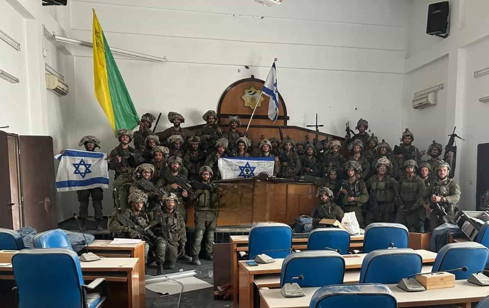 IDF's Golani Brigade inside Gaza's parliament building in Gaza City