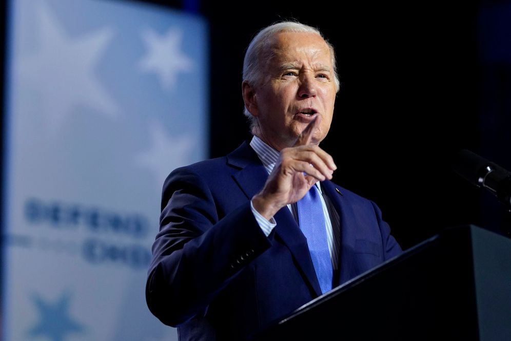 Joe Biden lors d'un discours de campagne, le 24 janvier 2024