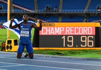 L'Israélien Blessing Afrifah a remporté le 200 m masculin lors du championnat du monde d'athlétisme des moins de 20 ans, à Cali, en Colombie, le 4 août 2022.