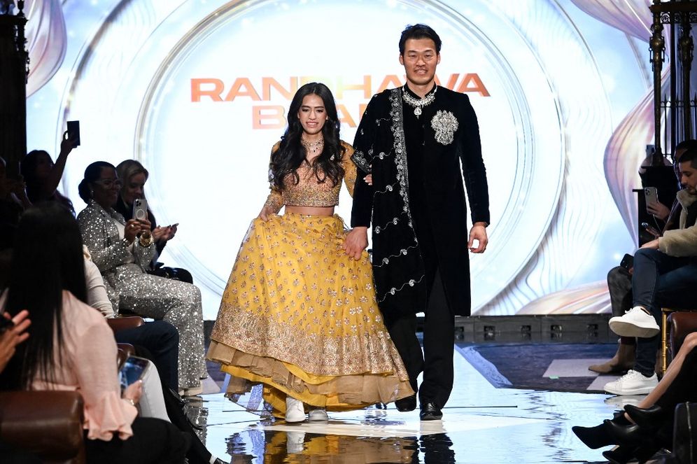 Lily Brasch walks the runway wearing Randhawa Brands during NYFW in New York City, U.S.