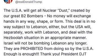 Donald Trump's message on Truth Social 