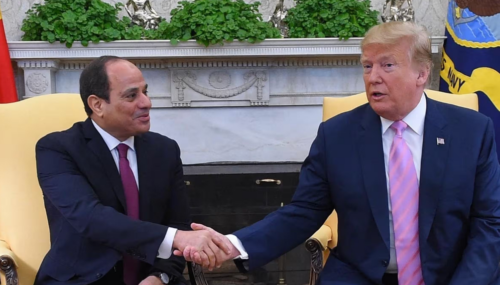 (PRESIDENCY OF EGYPT / ANADOLU AGENCY / AFP) Egyptian President Abdel Fattah al-Sissi and American President Donald Trump, April 10, 2019, at the White House in Washington, DC.