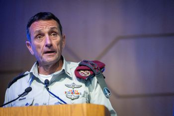 IDF Chief of Staff Herzi Halevi speaks during a recognition ceremony for reserve soldiers, at the Israeli parliament in Jerusalem.