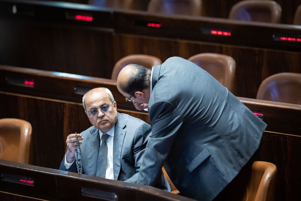Ahmad Tibi at the opening of the summer session of the Knesset in Jerusalem, May 9, 2022