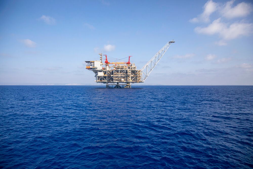 Israel's offshore Leviathan gas field in the Mediterranean Sea, on September 29, 2020.