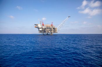 Israel's offshore Leviathan gas field in the Mediterranean Sea, on September 29, 2020.
