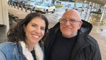 Yaakov Harari at the initial meeting with his daughter Yael
