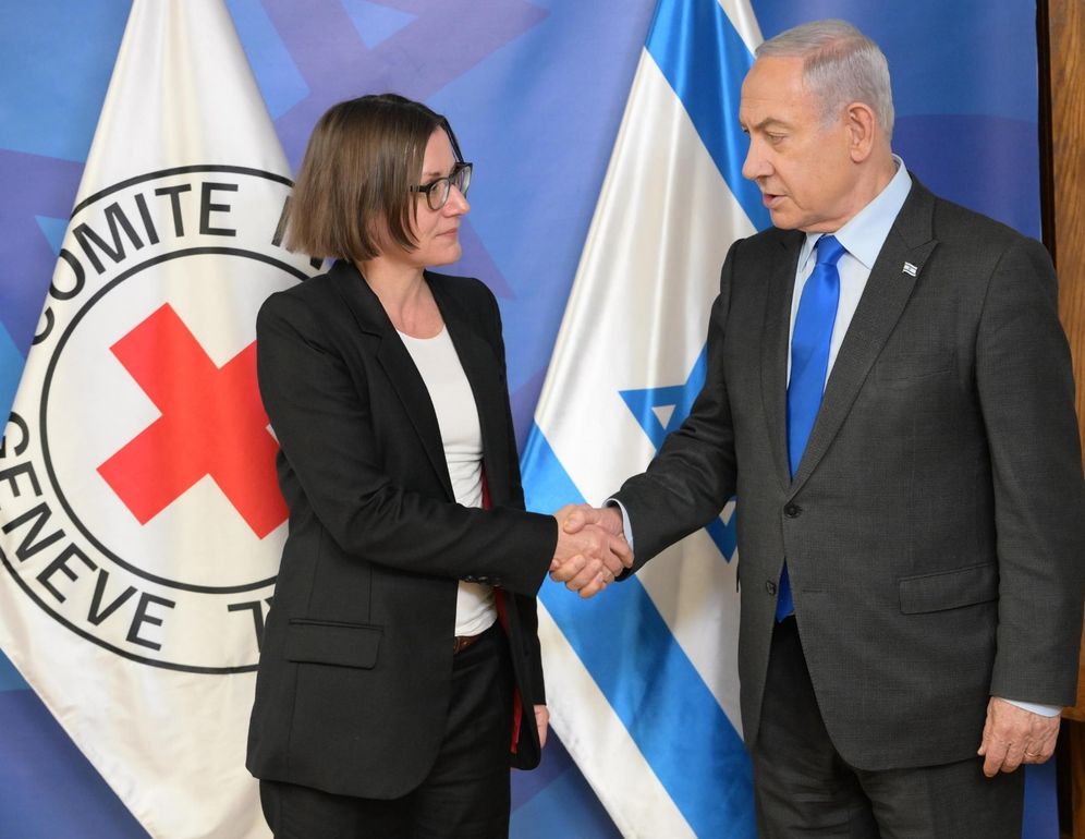 Article 27A of the Israeli copyright law Le Premier ministre israélien Benjamin Netanyahou rencontre la présidente du Comité international de la Croix-Rouge, Mirjana Spoljaric, à la Kirya à Tel Aviv, le 14 décembre 2023