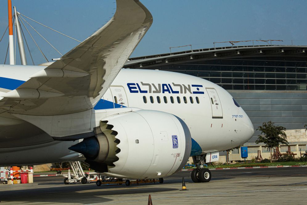 El Al airplane at Ben Gurion International Airport, Israel.