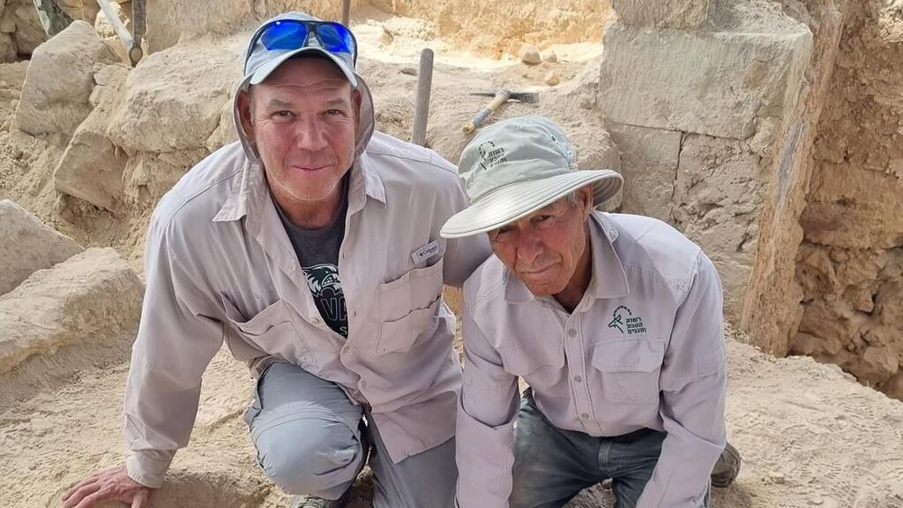Excavation team led Dr. Oren Gutfeld (L), at the Hyrcania Fortress in the Judean Desert.
